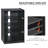 5-Tier Media Stand Cabinet with 3-Level Adjustable Shelves, Tempered Glass Doors, and Cable Management, Distressed