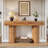 Farmhouse Console Table With Fluted Leg, 63-Inch Long Wooden Entryway Table Behind The Couch, Modern Narrow Entrance Foyer Sofa Table For Living Room, Hallway, Natural Brown