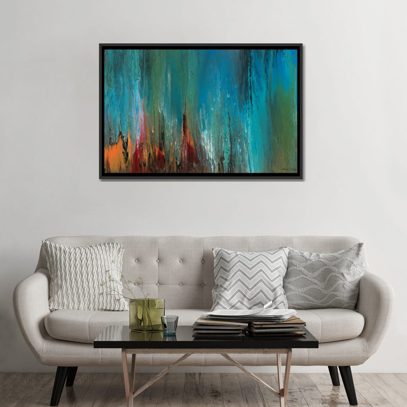 Son de l'eau - reproduction d'art murale - toile encadrée, H 32 po x l 48 po, Noir