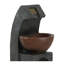 Fontaine sculpturale noire et brune 9,4 x 9,1 x 23,8 po avec cuve, avec lumière et pompe, pour l'intérieur et l'extérieur
