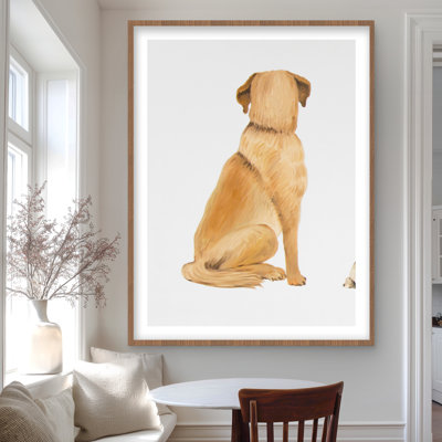 Man's Best Friend Back View - Brown Framed Matted Print