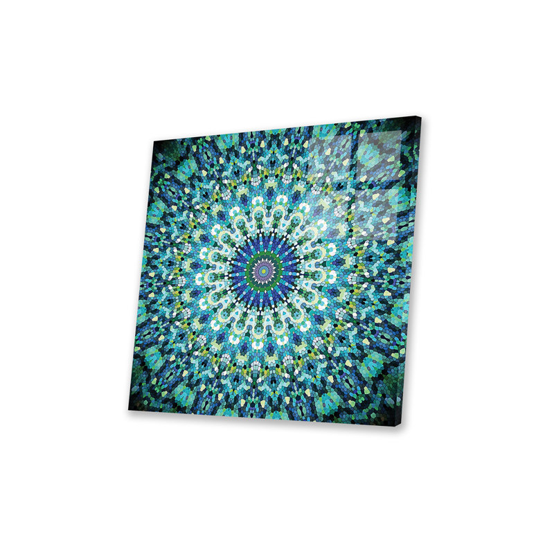 Arabesque - océan mystique sur plastique / acrylique par Monika Strigel Print, Bleu sarcelle
