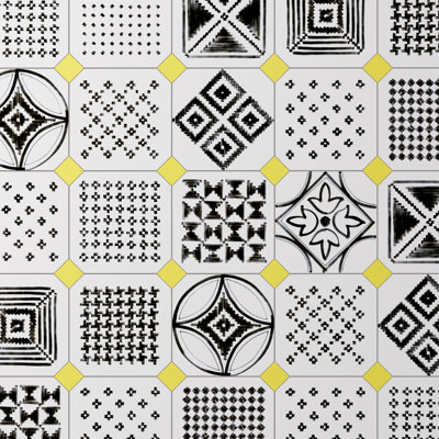 Vaudeville Octagon Deco Sombra W/Taco 7-7/8 In. X 7-7/8 In. Porcelain Floor And Wall Tile