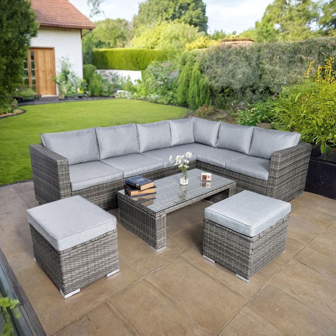 Brusch Rattan 7- Person Seating Group with Cushion