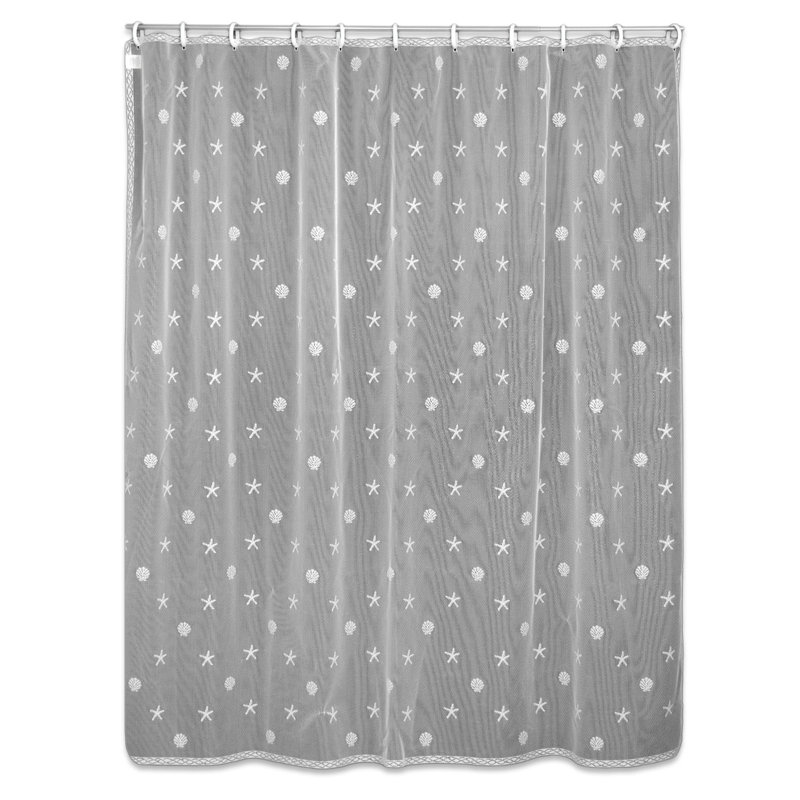 Rideau de douche simple Zeringue, Blanc