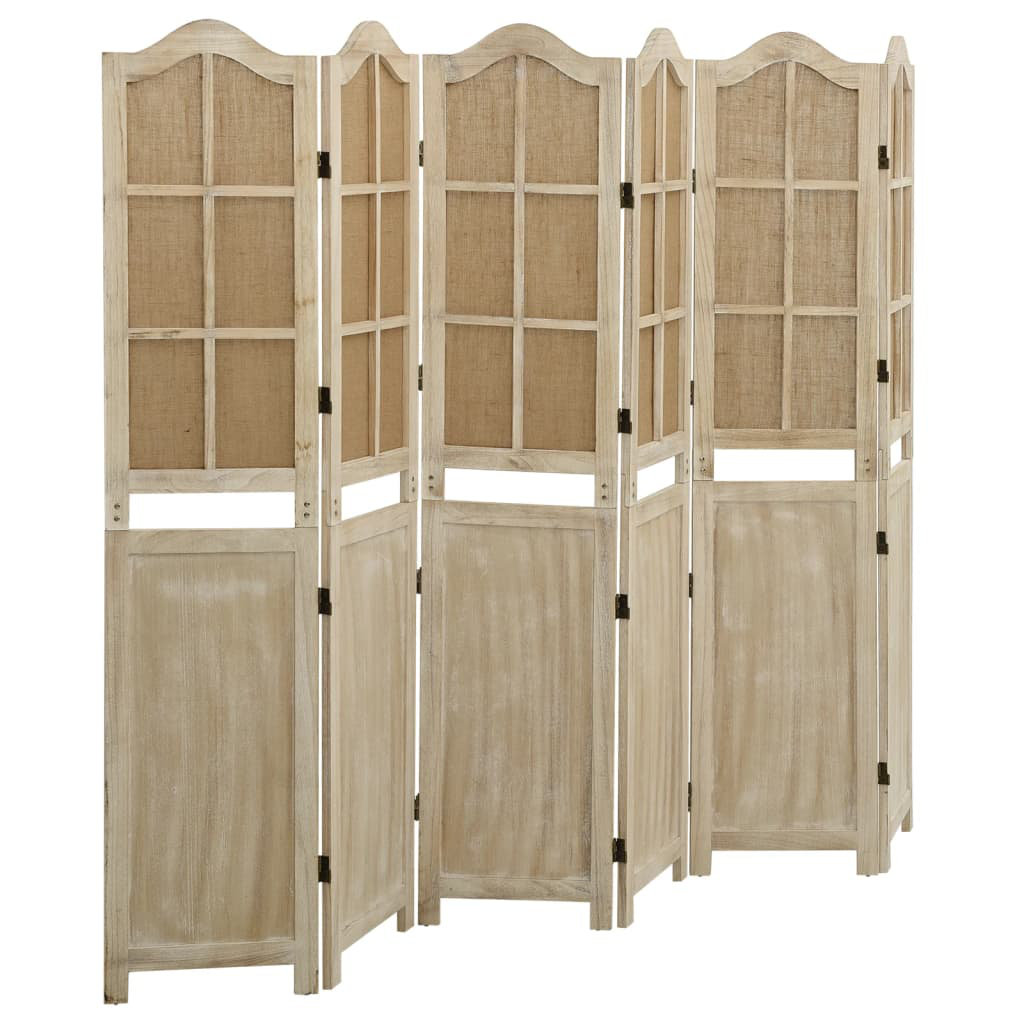 Edriana 214cm W x 165cm H 6 - Panel Solid Wood Folding Room Divider