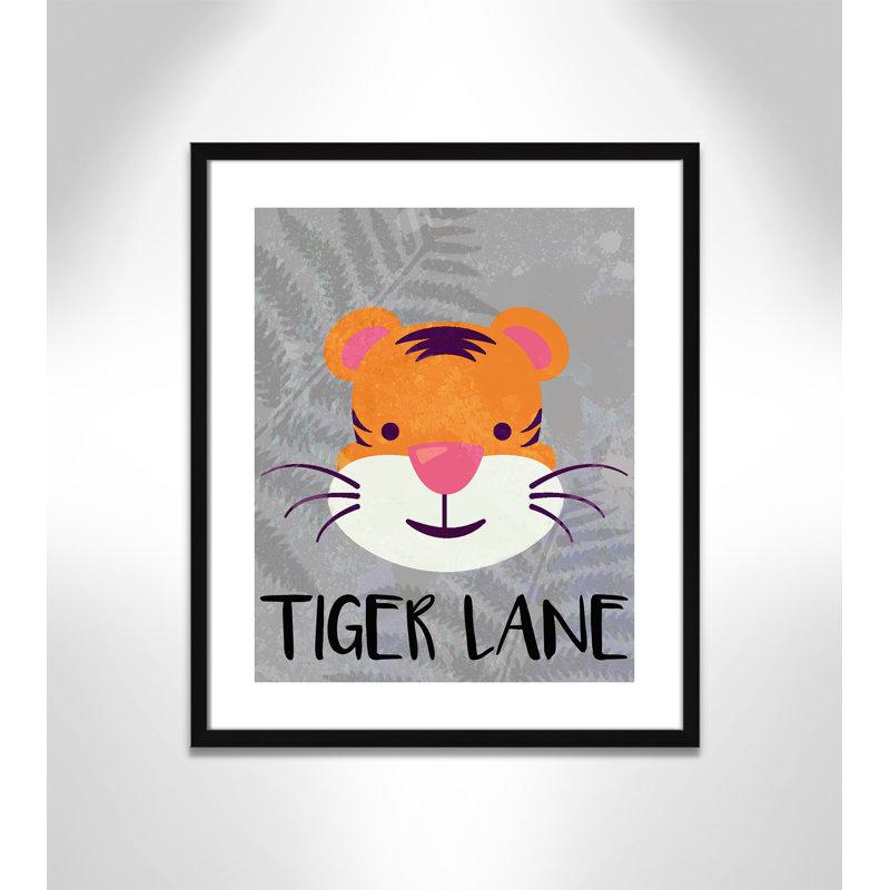 Impression sur papier Tigert Lane Tiger Lane, H 24,5 po x l 20,5 po x P 1,18 po, Encadré de boîte noir