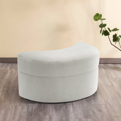 Niama Curved Chenille Storage Ottoman 