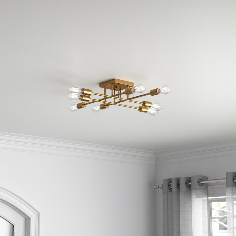 Sartin Semi Flush Mount, Brass