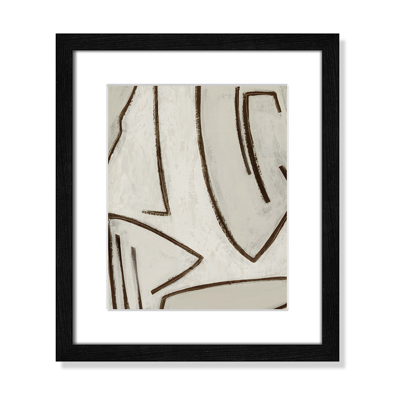 Dessin au trait - Peinture encadrée, Encadré bois noir, L 13 po x H 15 po