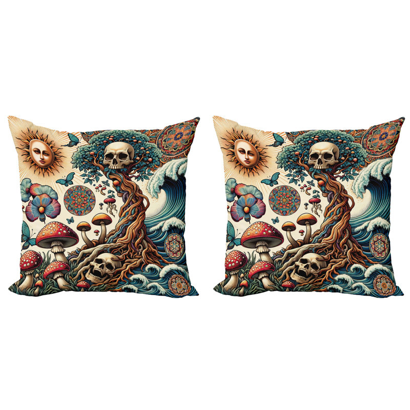 429991_Ambesonne Occult Art Housse de coussin Mystic Forest, H 24 po x l 24 po