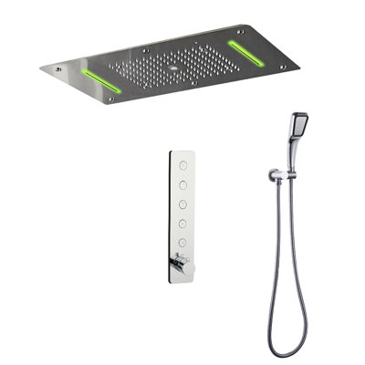 Système de douche thermostatique encastré chromé Andria