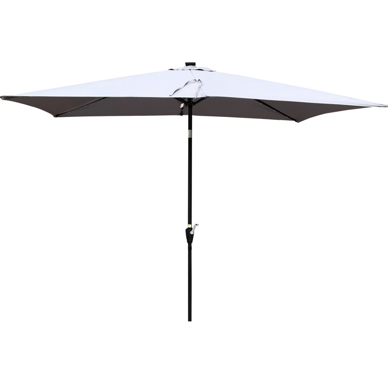 Parasol de piscine solaire 10 x 6,5 pi. Auvent, bloquant, manivelle facile et inclinable