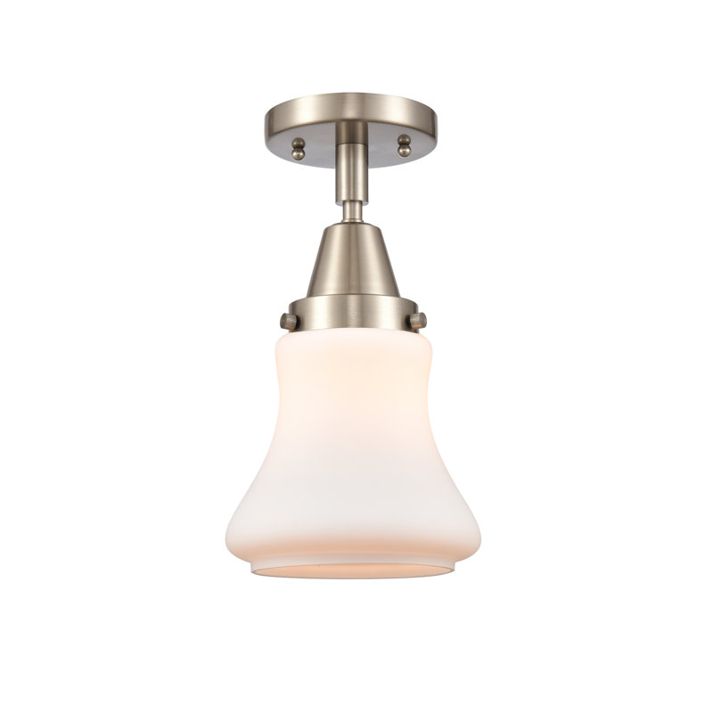 Iseabal Glass Semi Flush Mount, Brushed Satin Nickel