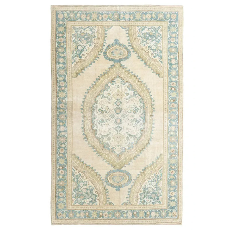 Tapis en laine tissé à la main à motif de médaillon balki