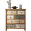 Commode de rangement rétro à 6 tiroirs en bois avec un design multicolore, convenant à la chambre à coucher, au salon et à la salle à manger