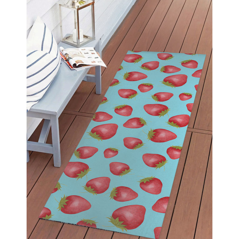Tapis d'extérieur Summer Strawberries, Tapis de couloir 2 pi 6 po x 8 pi