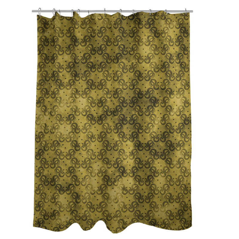 Rideau de douche simple serpents, Jaune