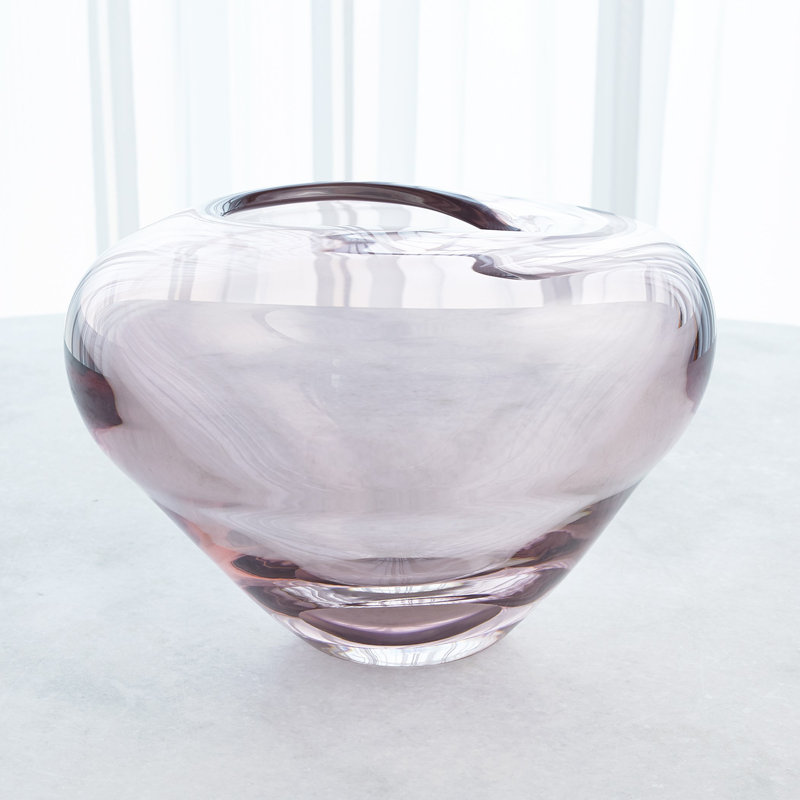 Vase ondulé - améthyste, H 9,25 po x l 12,25 po x P 12,25 po