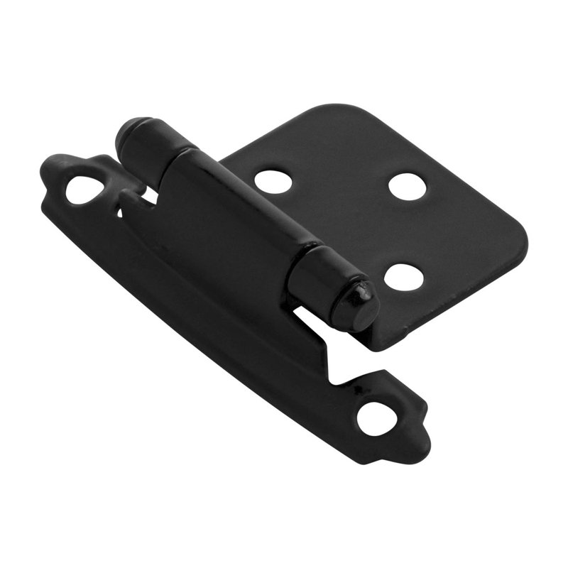 Surface Self-Closing Variable overlay Face Frame Self-Close - Black - Cabinet Door Hinges (Set of 10), Black, 10