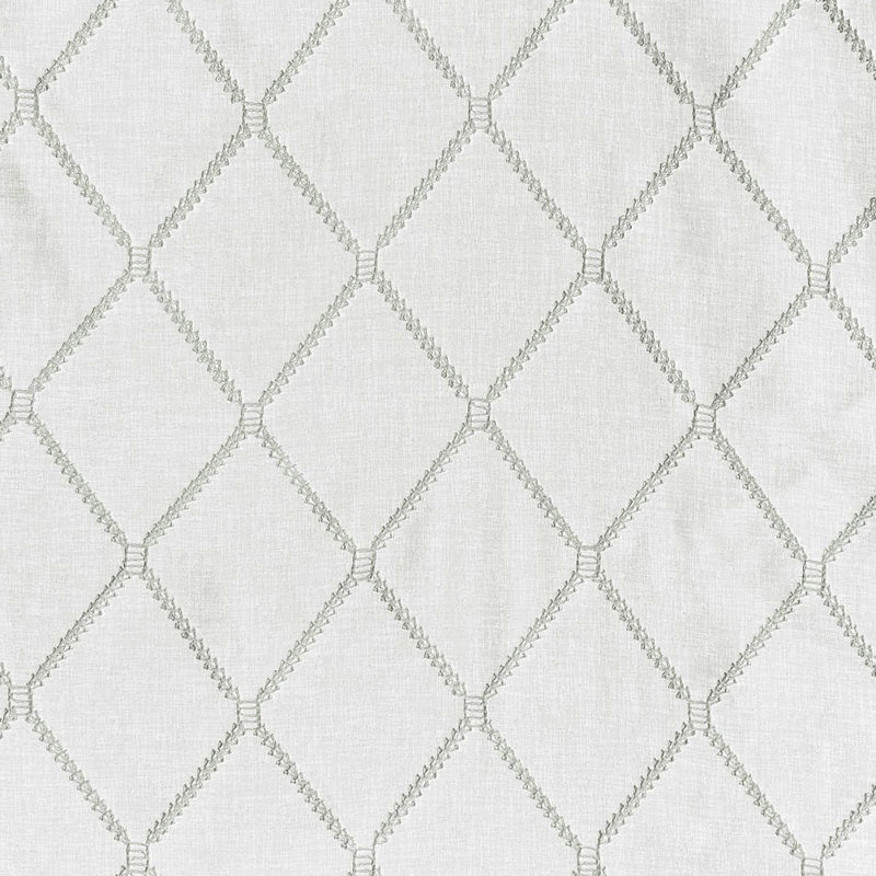 Écharpe de fenêtre transparente brodée diamant, Gris / Blanc, L 50,06 po x L 144,04 po