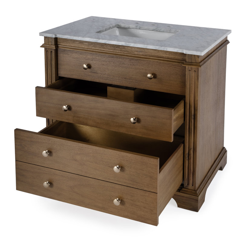 Hanson 36" Single Bathroom Vanity Set, Brown