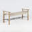 Solid Oak and Papercord Storage Bench-97912222