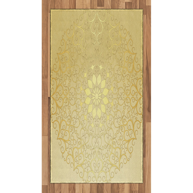 Mandala High Density Long Fiber Poly Threads Decorative Area Rug Carpet, Rectangle 2'7" x 5'