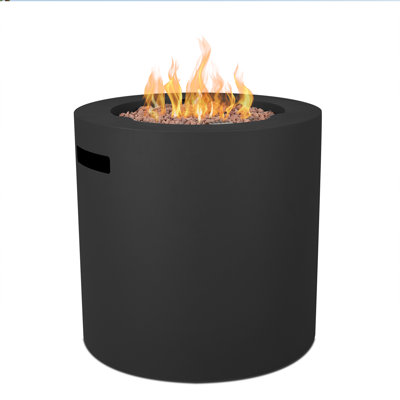 Table de foyer d'extérieur au propane en acier 24 po avec réservoir de rangement caché Aegean par Real Flame