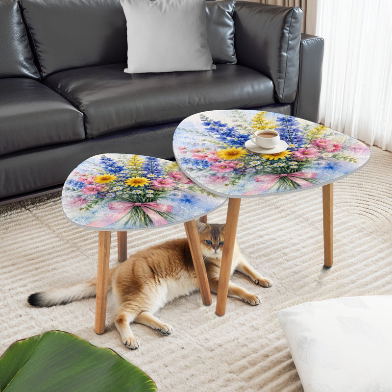 Ensemble de 2 tables basses gigognes Triangle