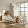 Firdows Rustic Modern Solid Wood Butcher Block 7 Piece Dining Set