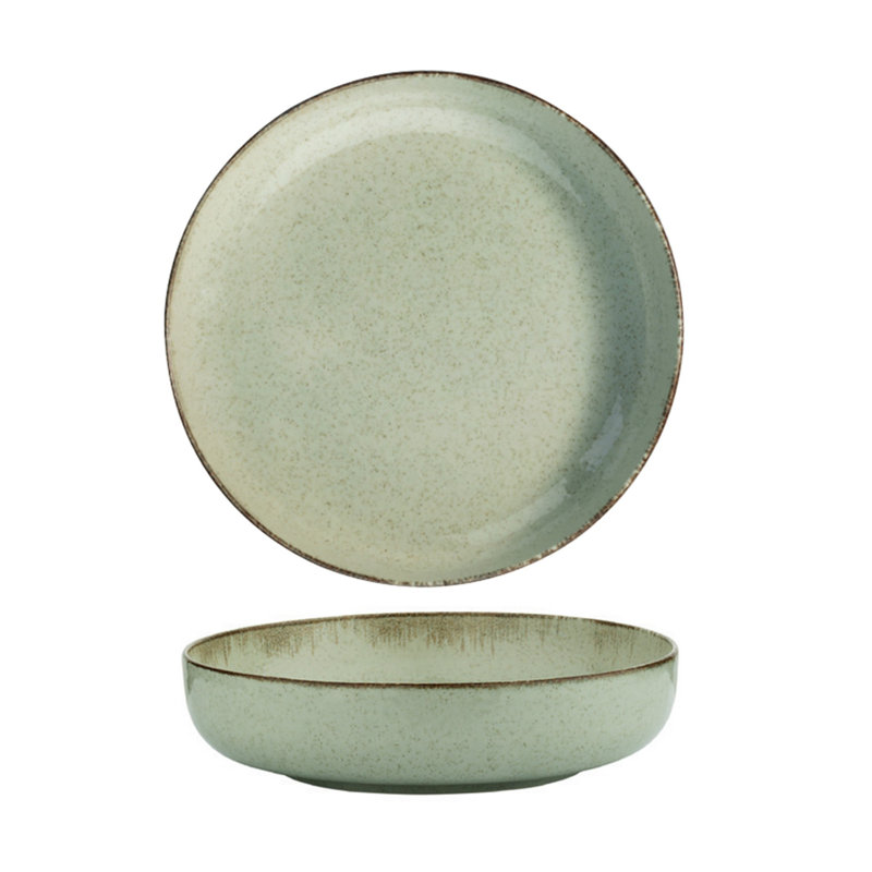 Elegant Green Porcelain Plate, 7.9 x 7.9 x 2.0 Inches | 100% Dishwasher-Safe & Microwave-Safe | Perfect for Serving, Dining, & Entertaining | Durable & Stylish Design for Everyday Use