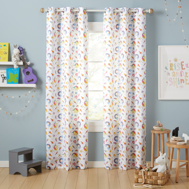 Paire de rideaux obscurcissant avec œillets Unicorn, Blanc