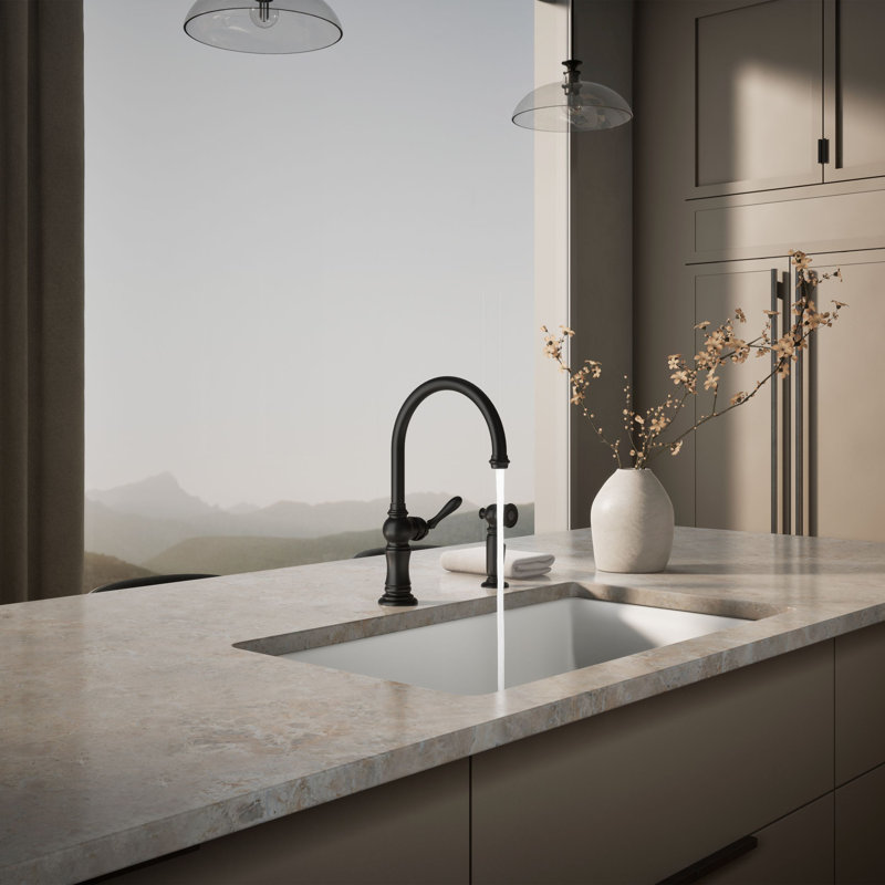 Artifacts® Bar Faucet with Swing Spout and BerrySoft™, MasterClean™, and ProMotion™, Matte Black