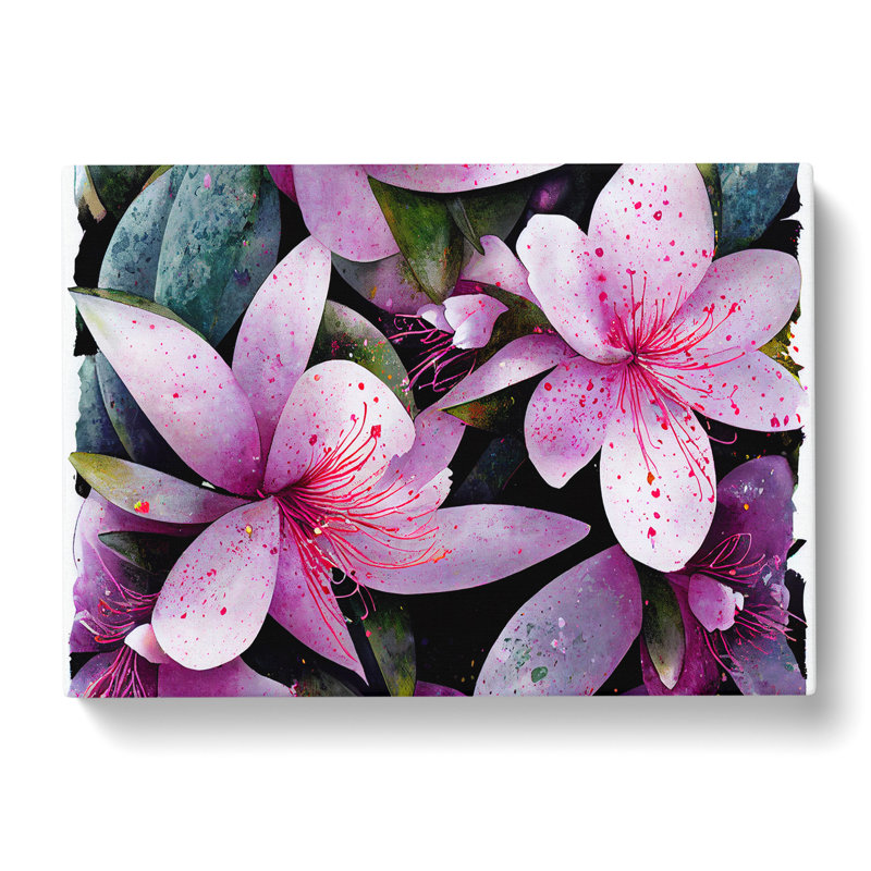 Rhododendron Flower Splash - Wrapped Canvas, 40cm H x 60cm W x 3cm D