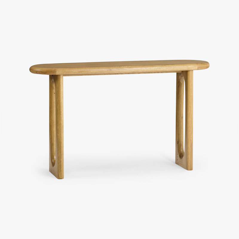 Natural Oak and MDF Oval Console Table