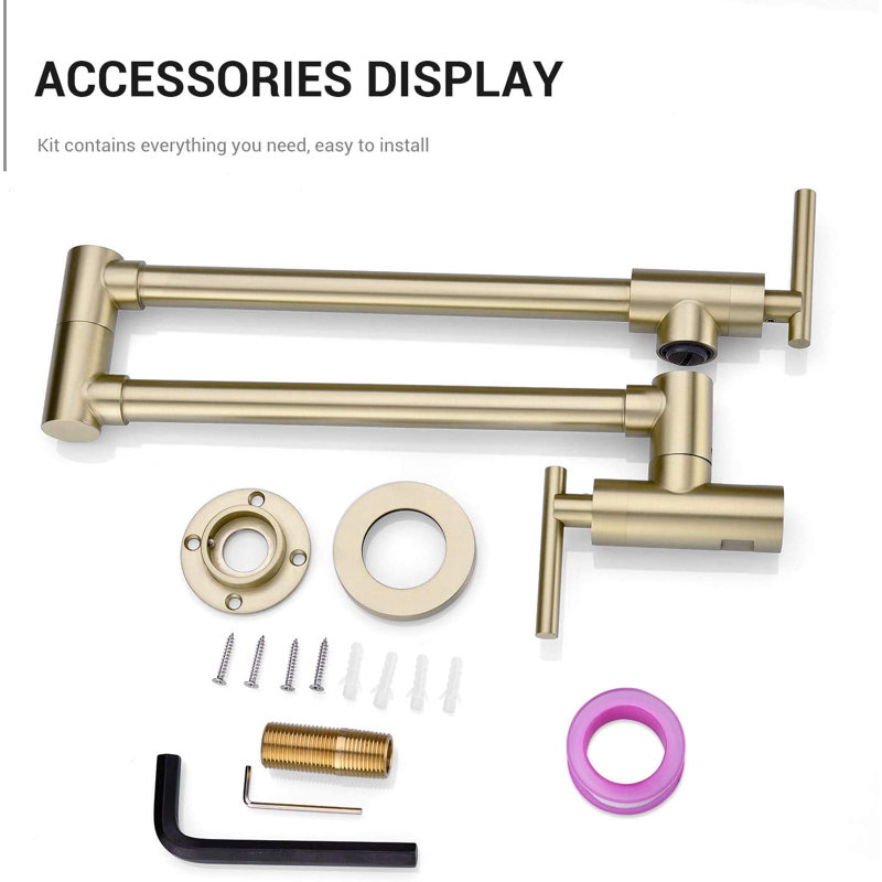 Pot Filler, Brushed Gold