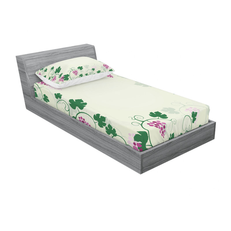 Microfiber Floral Sheet Set, Twin XL Sheet Set with Fitted Sheet