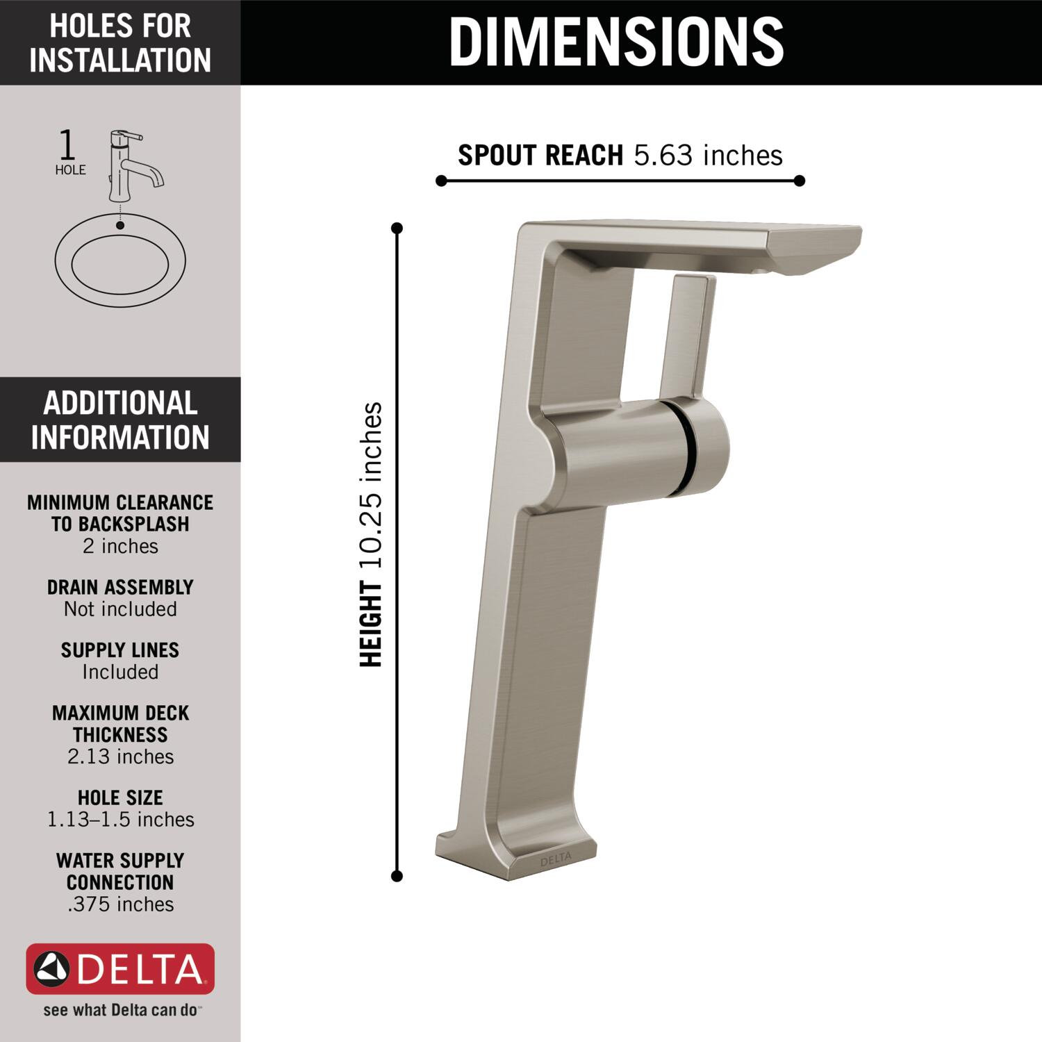 Pivotal® Single-Hole Faucet with Diamond™ Seal, Stainless