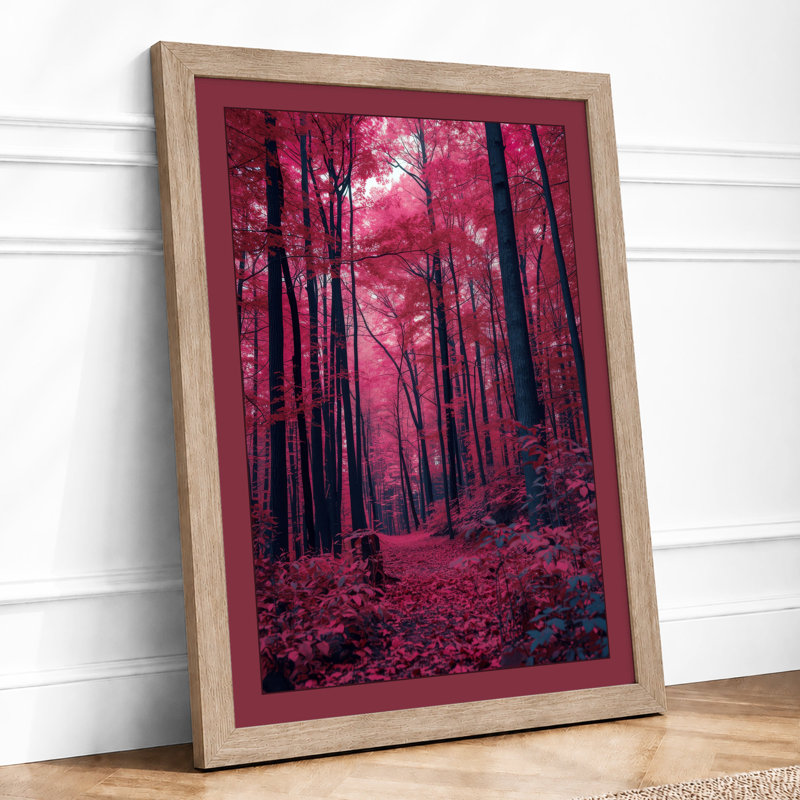 Luminous Forest Path Boho - Framed Print, Oak, A4 - 29.7 x 21.0 cm