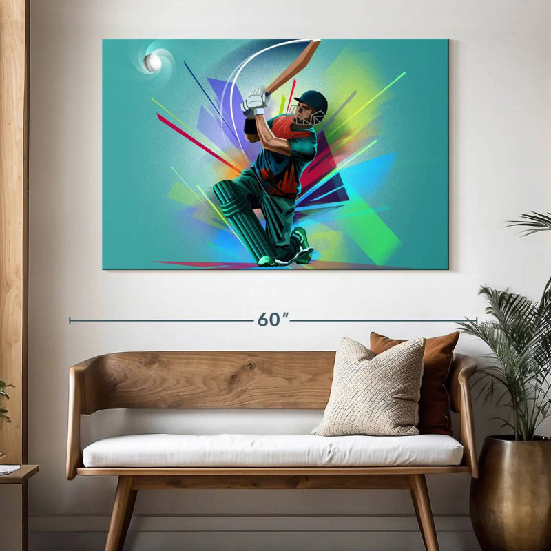 Sireci Cricket Player, 34" H x 51" W