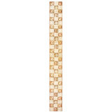 Vintage Mid-20th Century Floral Ivory Brown Checkerboard American Hooked Hall Runner Rug