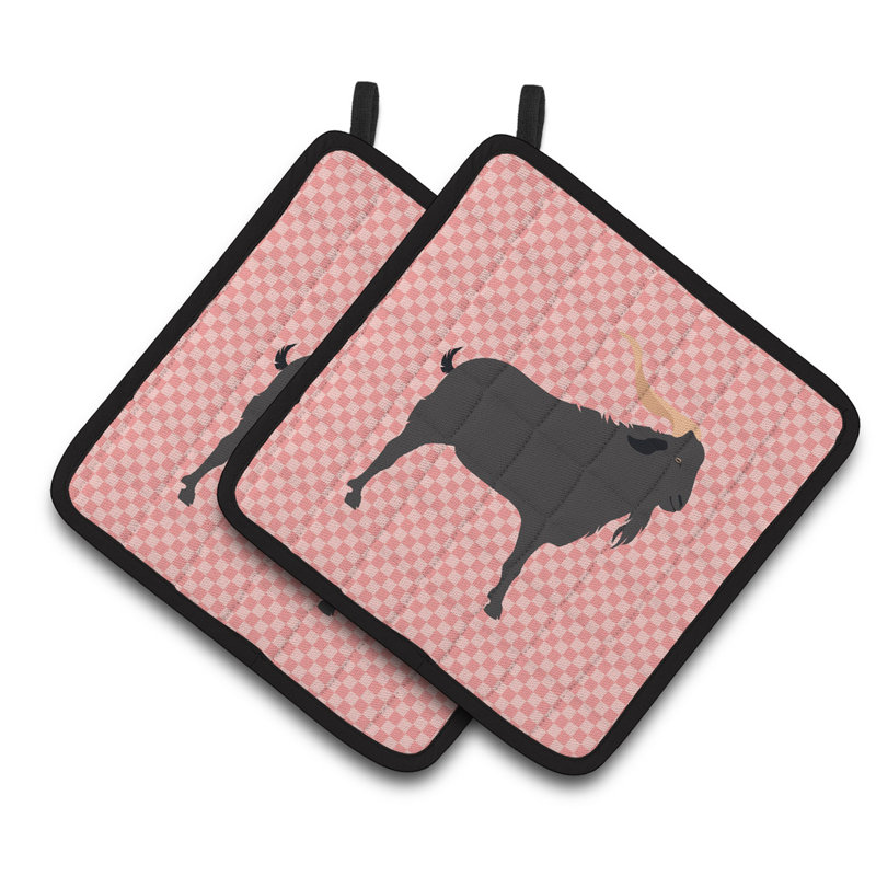 Caroline's Treasures Checkered Polyester Potholder Set