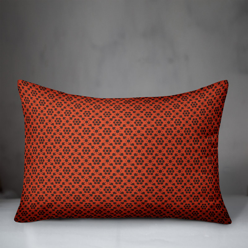 Coussin floral, Rouge / Mauve