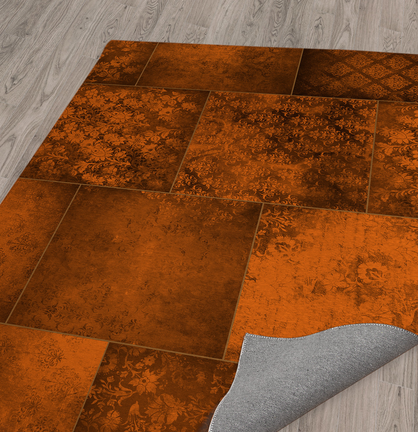 Rosdorf Park Ethelinda Patchwork Rust Area Rug | Wayfair