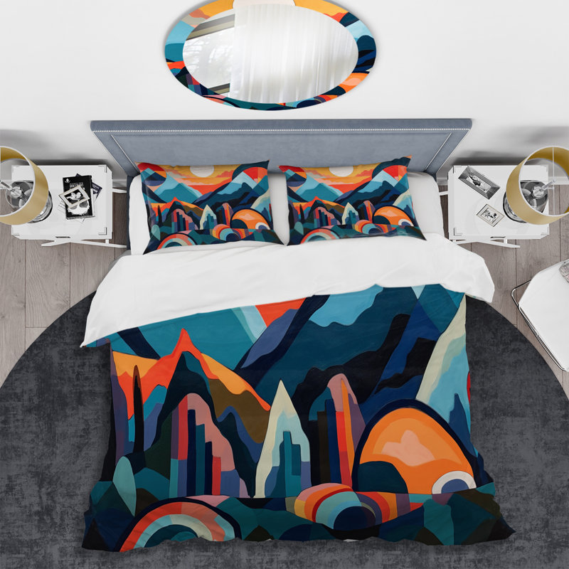 Ensemble de housse de couette en microfibre / polyester Mid Century Perspectives I Bedding