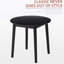 Table ronde noire, entièrement en bois massif, pouvant accueillir de 2 à 4 personnes, d'un diamètre de 31,5 po-700587472