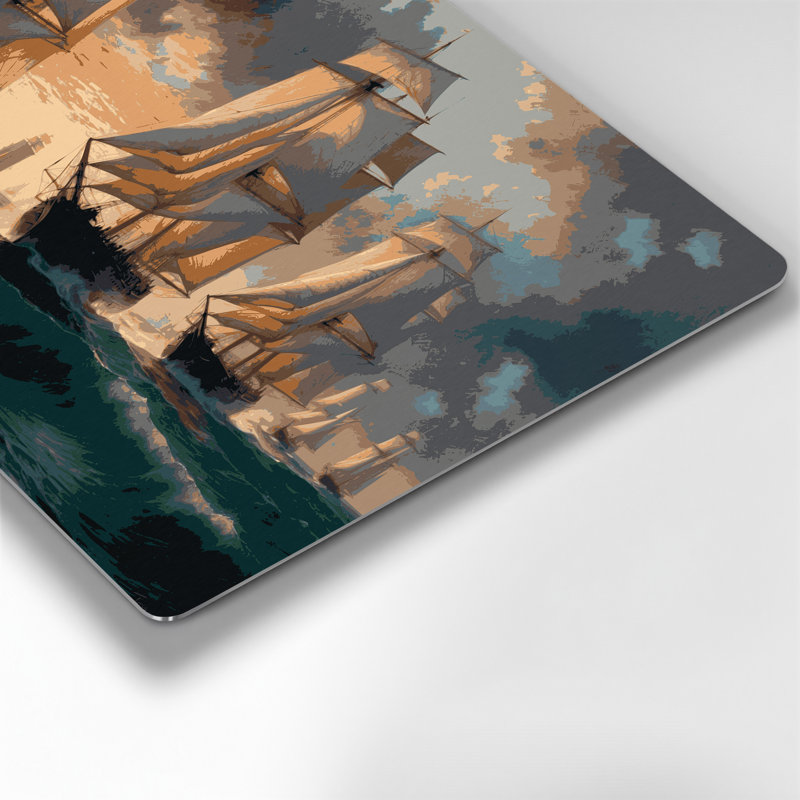 Voilier nautique gris, art mural en métal, H 11 po x l 14 po