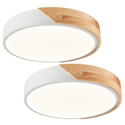 Drexton Wood LED Flush Mount Ceiling Light