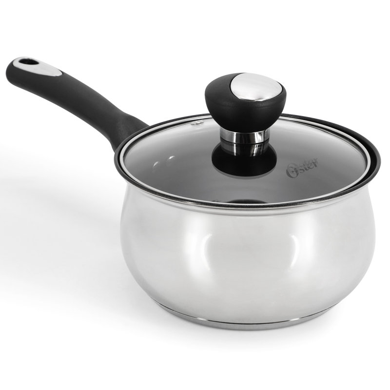 Oster Baldwyn 10 Piece Stainless Steel Belly-Shaped Nonstick Cookware and Utensil Set